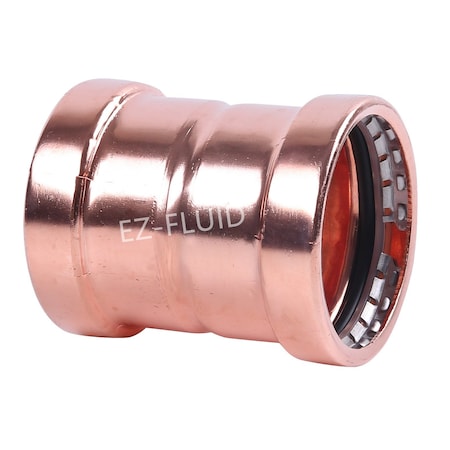 Ez-Fluid 2-1/2 P x P COPPER PRESS XL COUPLING WITH STOP EZPC007